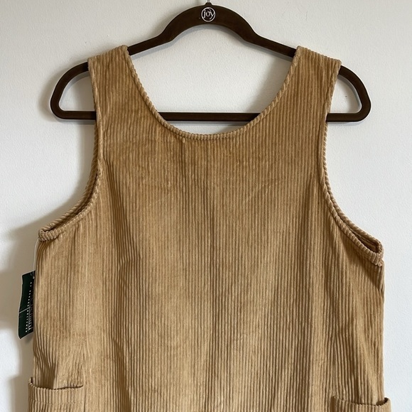 VTG Corduroy Overall Dress 12 Harve Bernard Tan Deadstock Apron NWT Academia - Picture 8 of 14